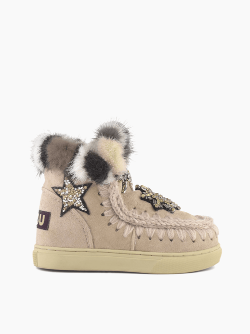 エスキモースニーカー キッズ スターパッチ＆ミンク