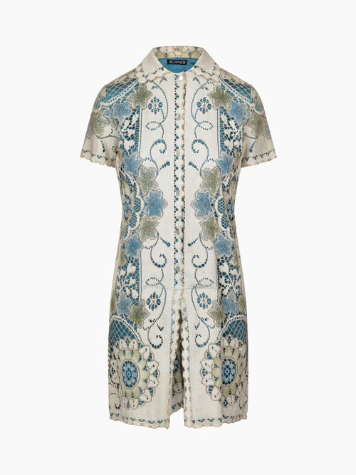 1960's Hand Painted Lace Romper Jumpsuit