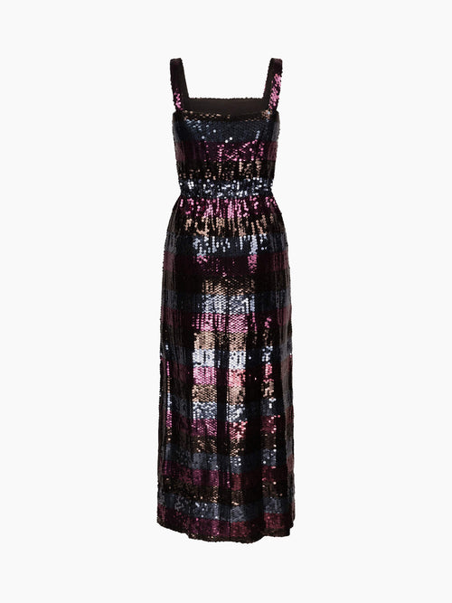 70's Striped Sequin Gown