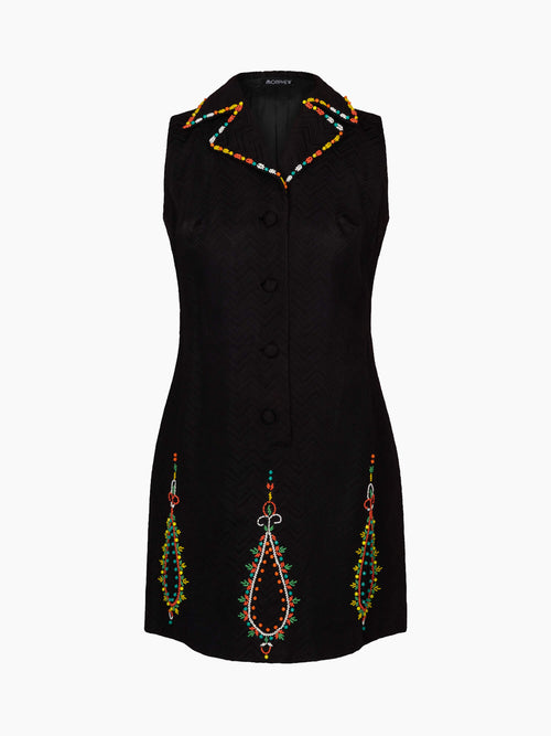 Vintage Beaded Mod Dress