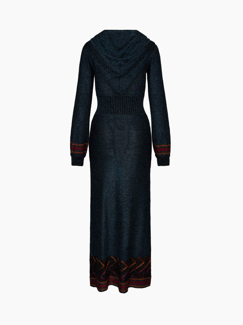 Lurex Knitted Hood Dress