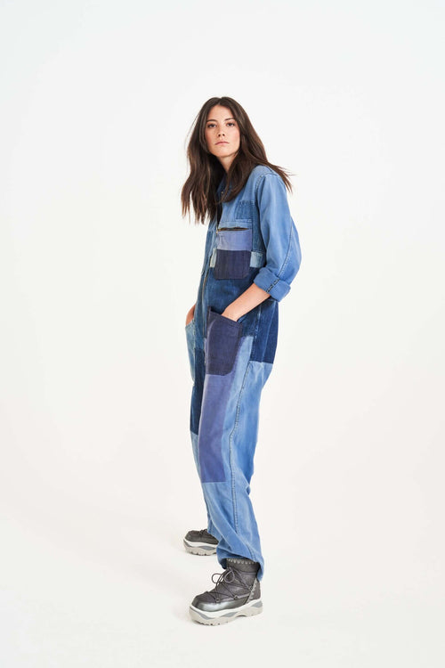 Vintage 1960's Demin Patchwork Jumpsuit